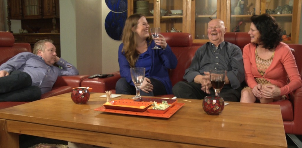 Cynthia, vader Baba, dochter Eva en man Dré