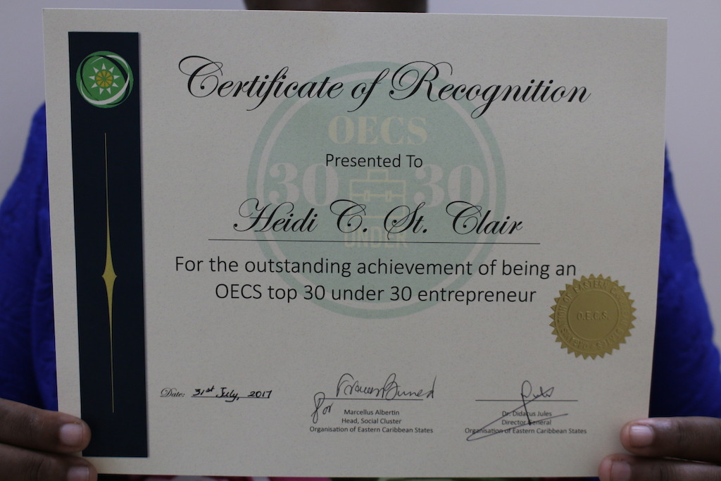 30 Under 30 Certificate of Recognition.