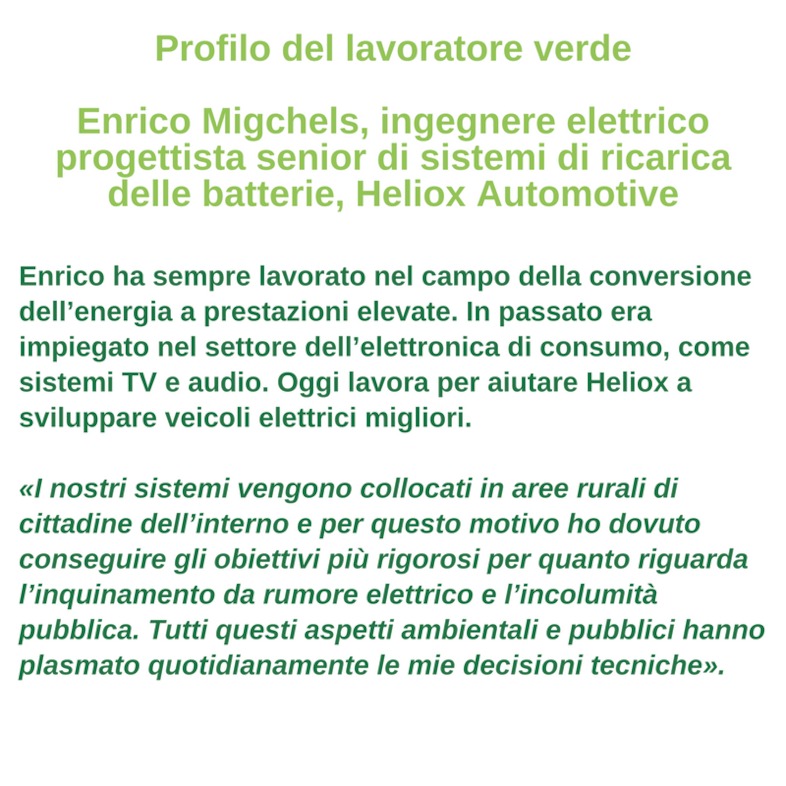 Profilo del lavoratore verde - Enrico Migchels
