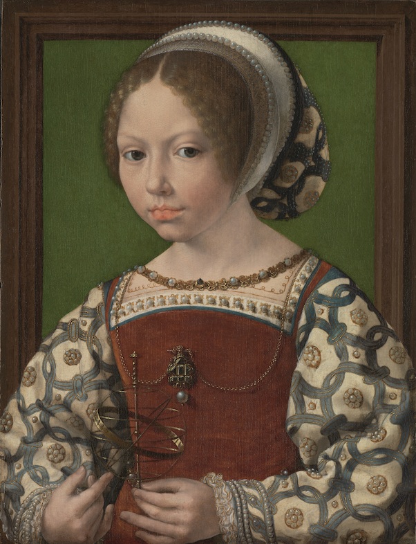 © Jan Gossaert, Portrait of a Girl with an Armillary Sphere (Princess Dorothea of Denmark), c.1530. London, National Gallery.