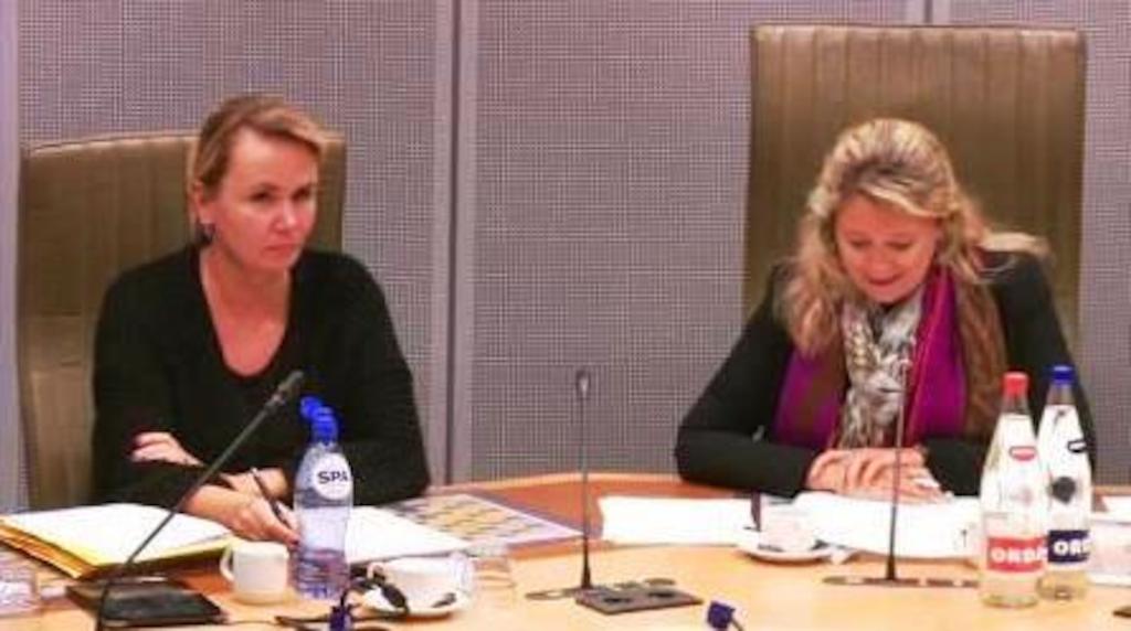 Vlaams minister Liesbeth Homans en commissievoorzitter Mercedes Van Volcem