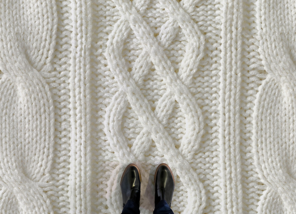 Cream Knit | <br/>Knit Effect Vinyl Flooring