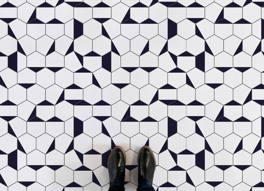 Berlin | Black and White Geometric Vinyl Flooring