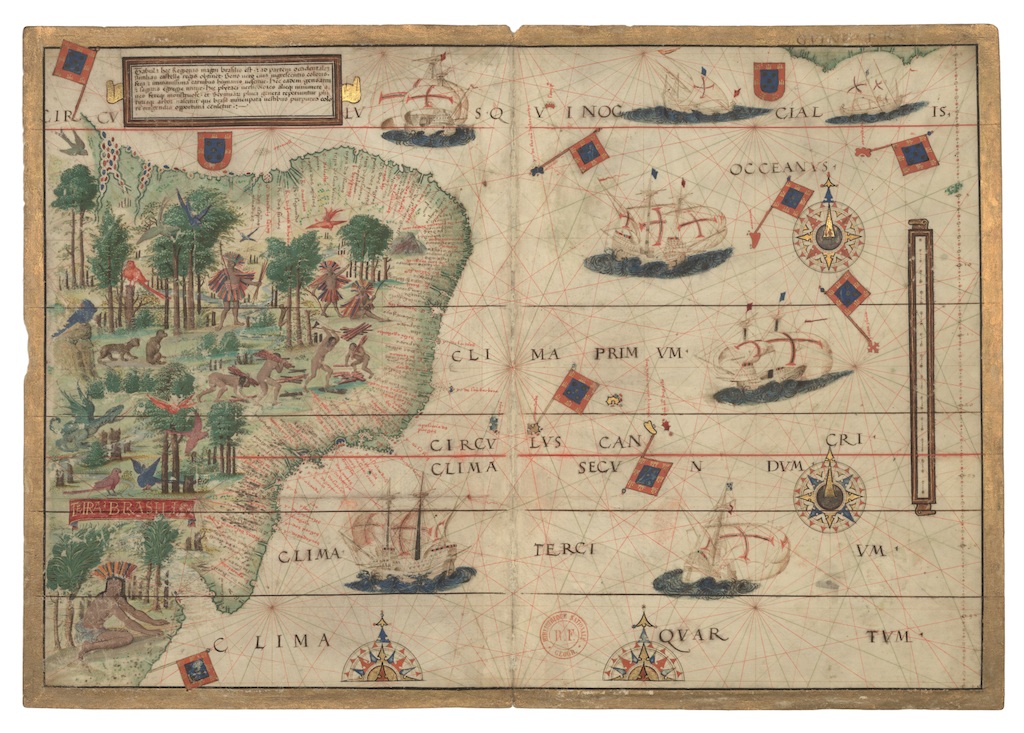 © Map of Brazil, In: Atlas de Dauphin, Dieppe, c. 1538. The Hague, National Library of the Netherlands.