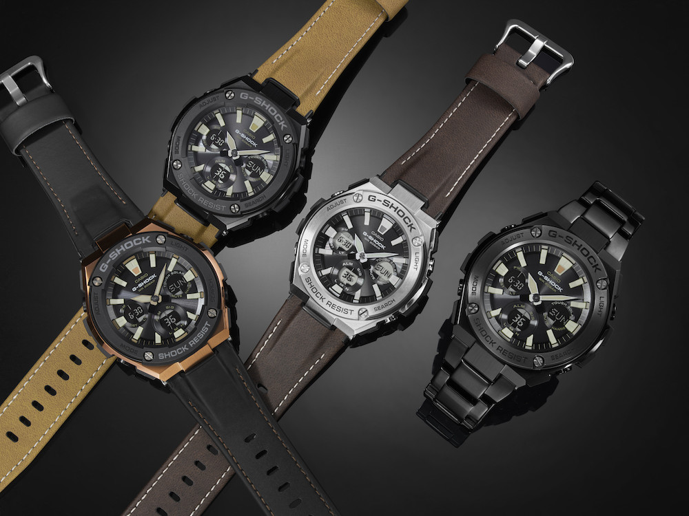 G-Shock incorpora por primera vez extensibles híbridos de piel en su línea G-STEEL