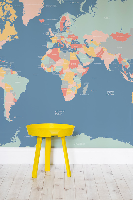 Geography - World Map Wallpaper Mural