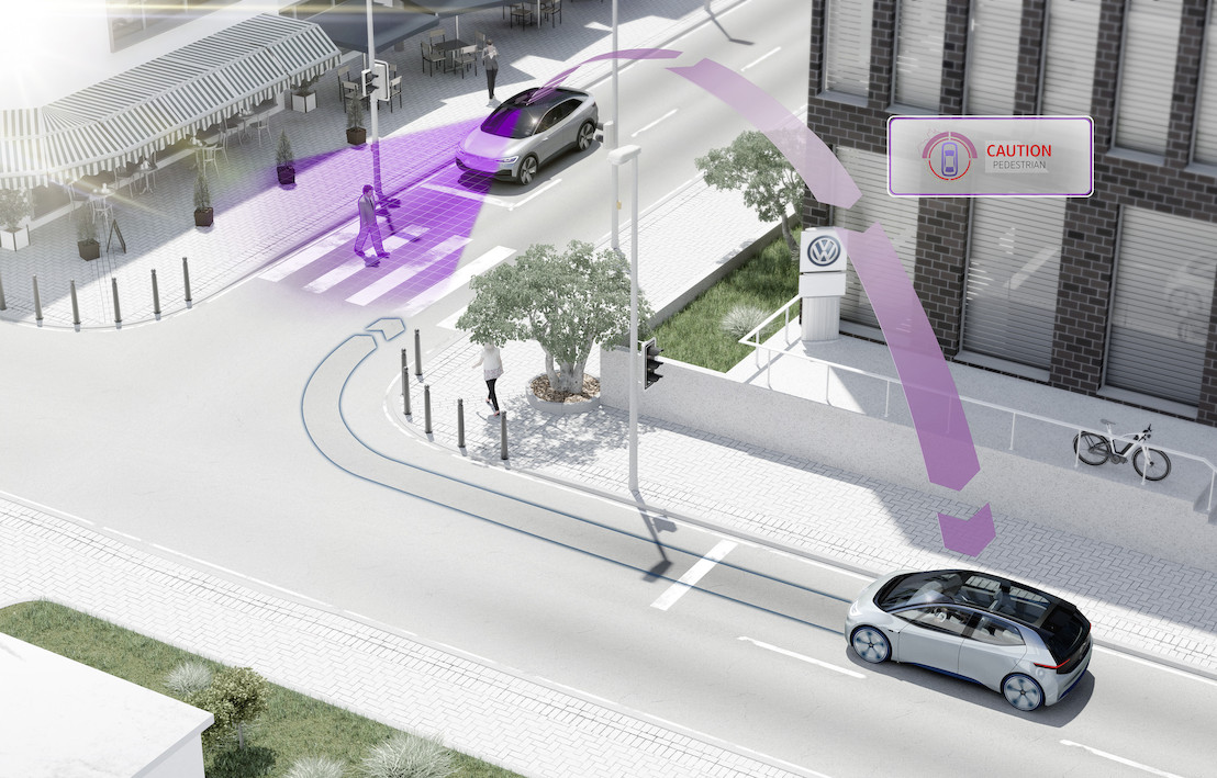 Vanaf 2019 zal Volkswagen voertuigen onderling laten communiceren voor meer veiligheid