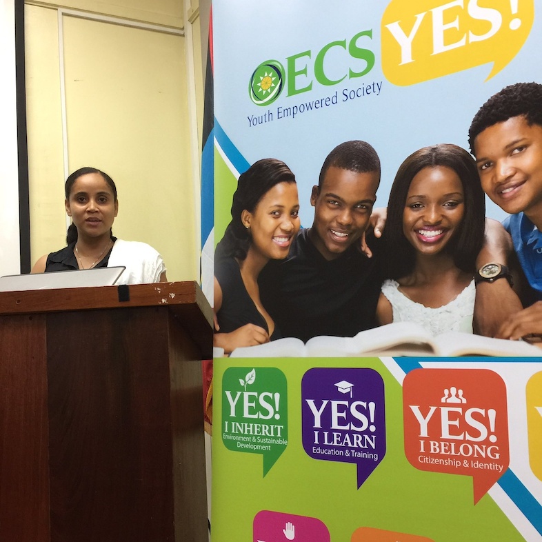 OECS Social Development Research Officer, Yoshabel Durand, addresses the audience