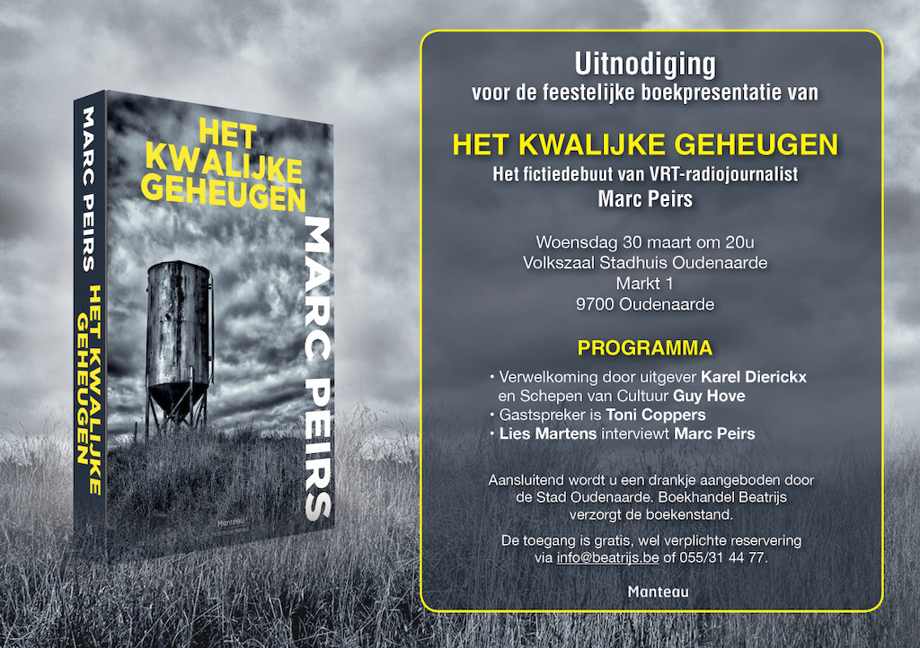 Uitnodiging boekvoorstelling 'Het kwalijke geheugen' op 30 maart