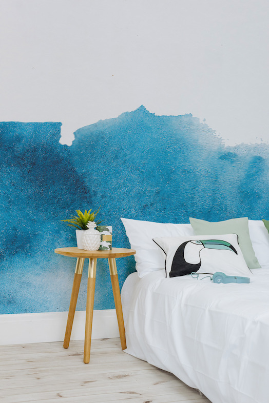 Blue Grunge Fading Paint Wallpaper Mural