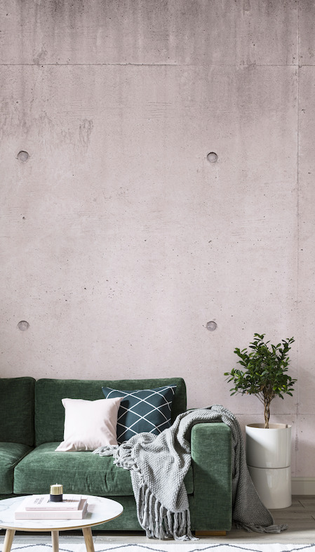 Pink Modern Concrete Block Wall Mural