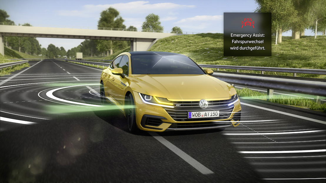 De Emergency Assist van Volkswagen behaalt de «German Mobility Award 2017».