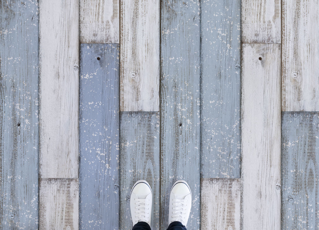 Clubhouse | <br/>Blue and White Wood Plank Vinyl Flooring