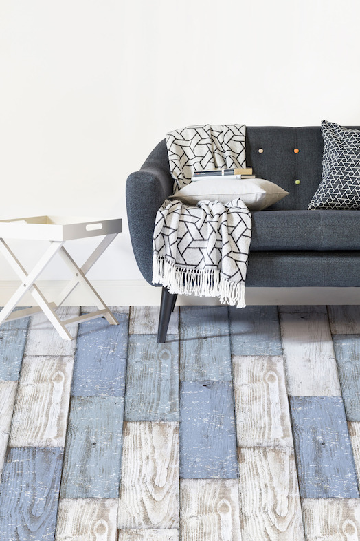 Clubhouse | <br/>Blue and White Wood Plank Vinyl Flooring