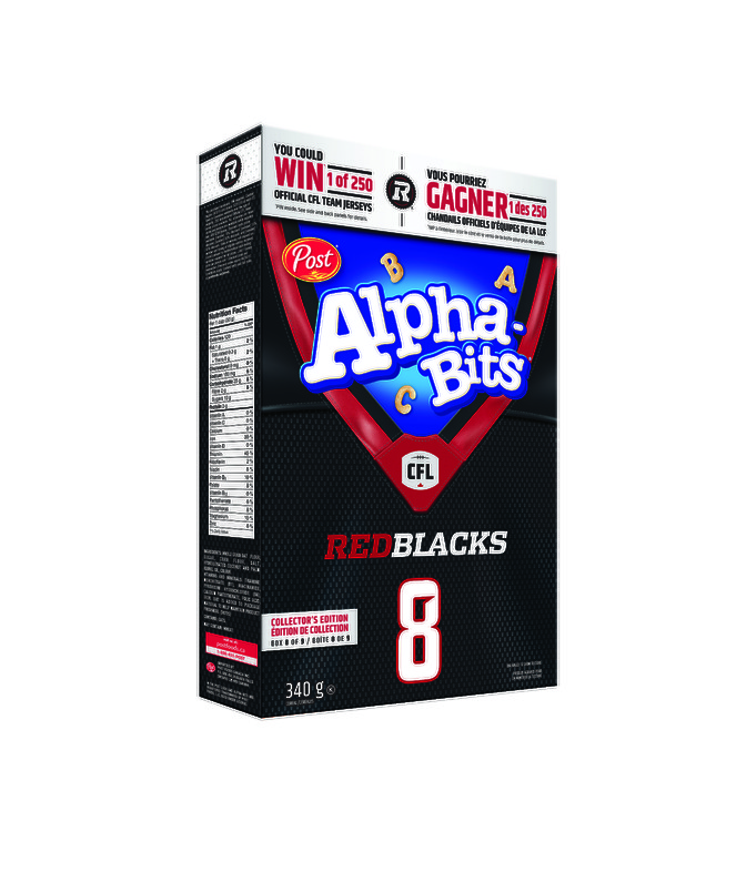Alpha-Bits mettant en vedette le ROUGE et NOIR d'Ottawa.