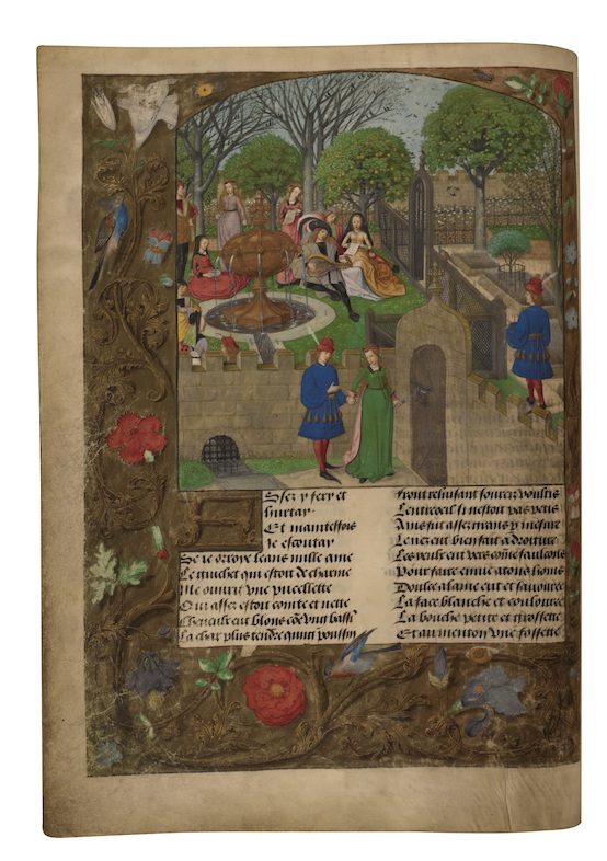 © Master of the Prayer Books of around 1500, The Lover Entering the Garden of Delights In: Guillaume de Lorris and Jean de Meung, Le Roman de la Rose, Brugge, c.1490–1500. London, The British Library.