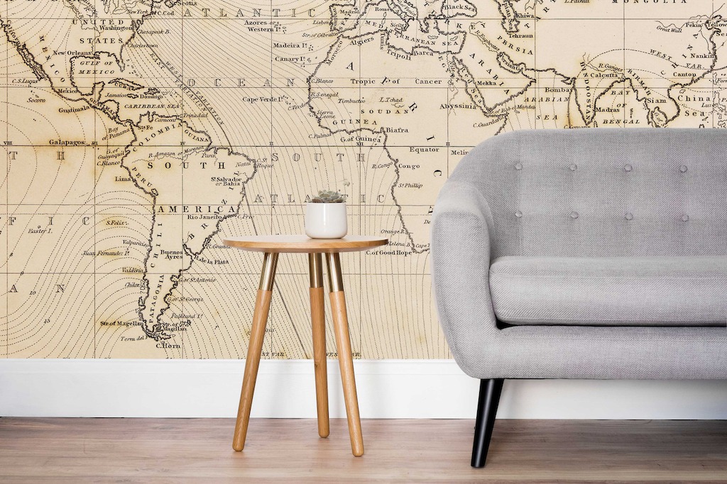 Vintage World Map Wallpaper