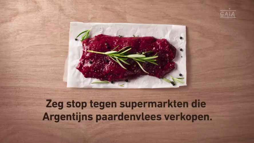 GAIA lanceert tv-spot tegen verkoop Argentijns paardenvlees