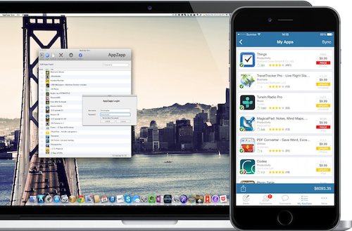 AppZapp Sync on Macbook & iPhone black