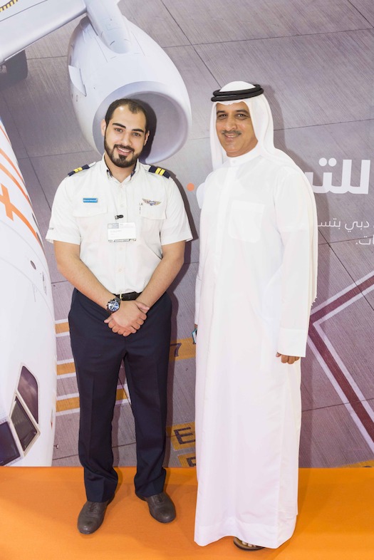 Ghaith Al Ghaith, CEO of flydubai with Emirati pilot