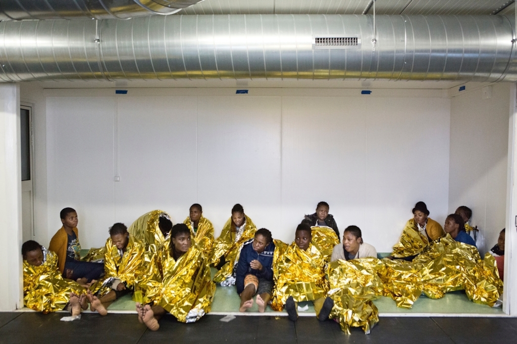 Photographer: Alessandro Penso<br/><br/>Caption: Nigerian women aboard the ship, Bourbon Argos shortly after a rescue in the Mediterranean Sea by Doctors Without Borders (MSF)