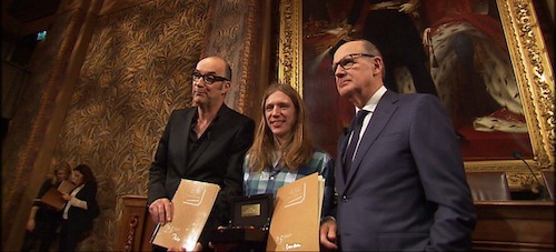 Het Groot Dictee : Bart Chabot - winnaar Randy van Halen - Philip Freriks | (c) VRT