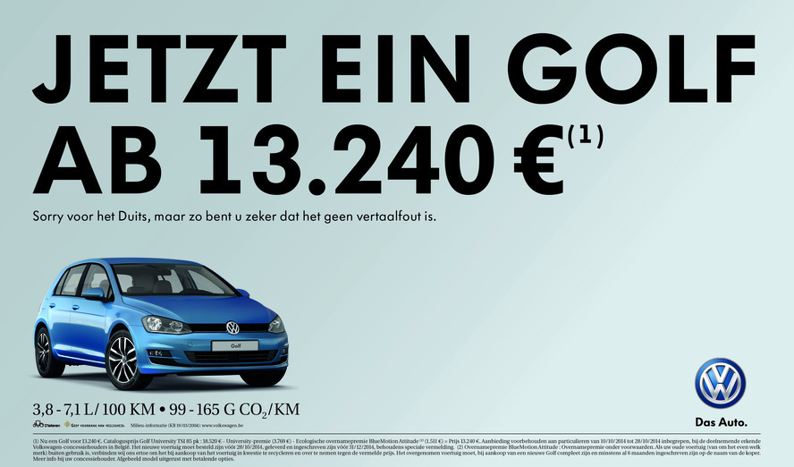 DDB in het Duits voor Volkswagen