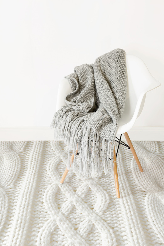 Cream Knit | <br/>Knit Effect Vinyl Flooring