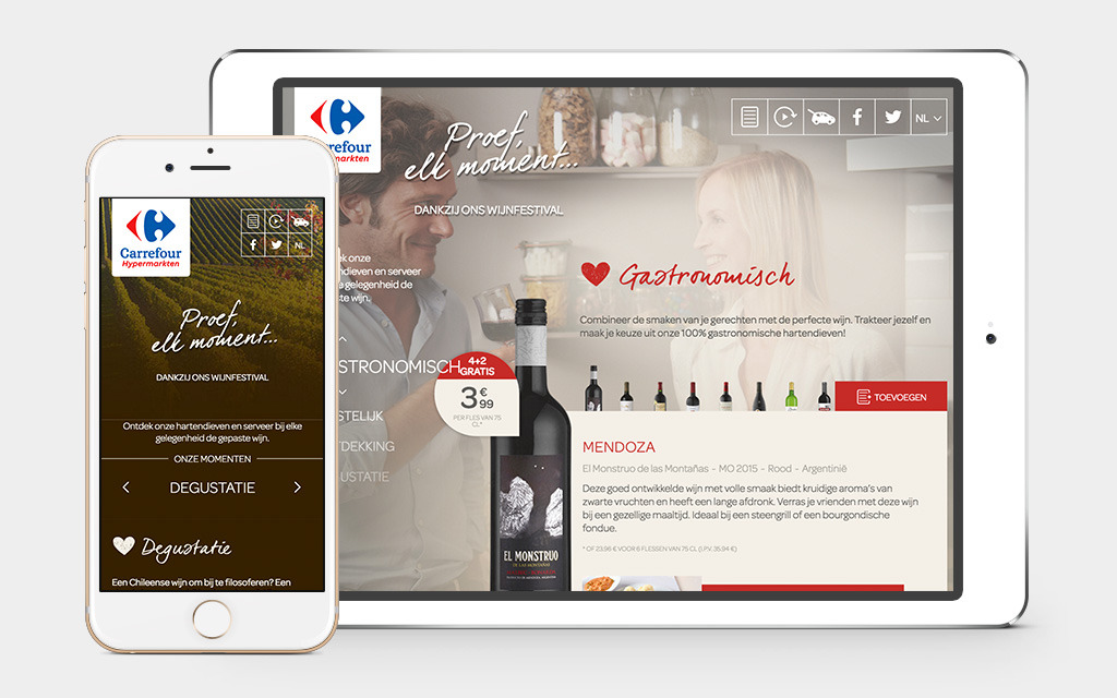 Bekijk de wijnsite op smartphone en tablet