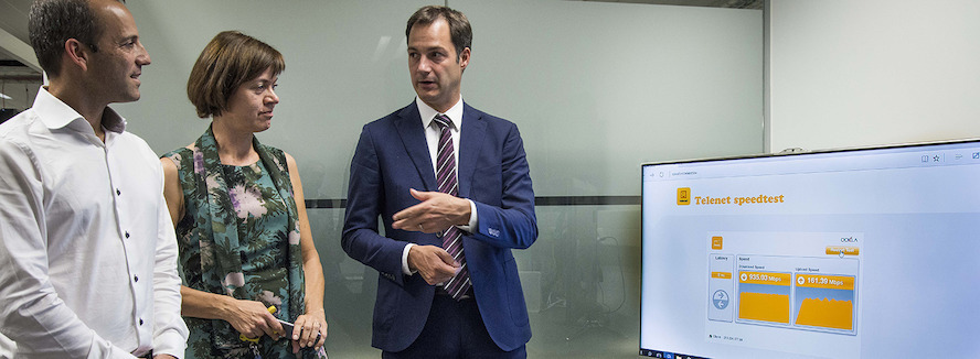 Minister De Croo op bezoek bij Telenet