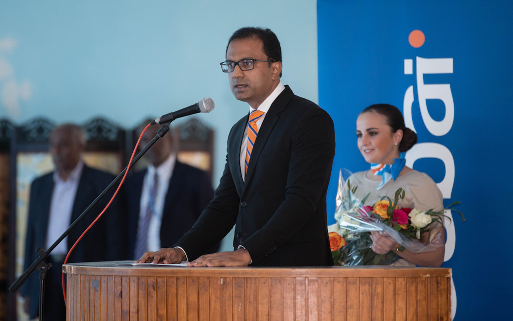 Sudhir Sreedharan Senior Vice President, Commercial (GCC, Subcontinent, Africa) speaking at the conference