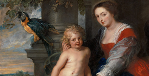 Peter Paul Rubens, Heilige familie met papegaai (detail), ©KMSKA, foto: Rik Klein Gotink