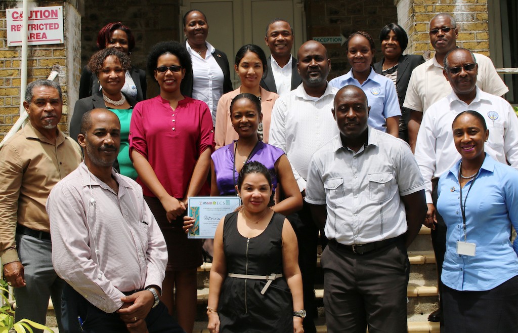 Participants from various sectors of the OECS Commission, including Environmental Sustainability, Project Management, Legal & Health. External participants included the Caricom Development Fund (CDF) of Barbados. The training was facilitated by Keith Nicholas, Diana Ruiz & Sharon Lindo of the Caribbean Community Climate Change Centre (CCCCC).