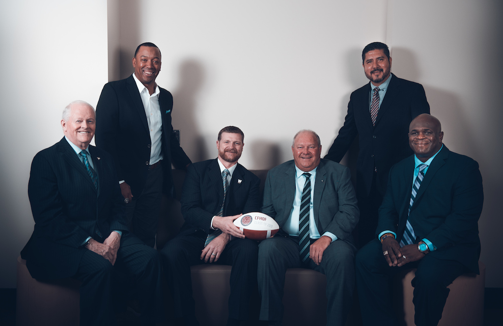 The Canadian Football Hall of Fame Class of 2017. Photo credit: Johany Jutras/CFL