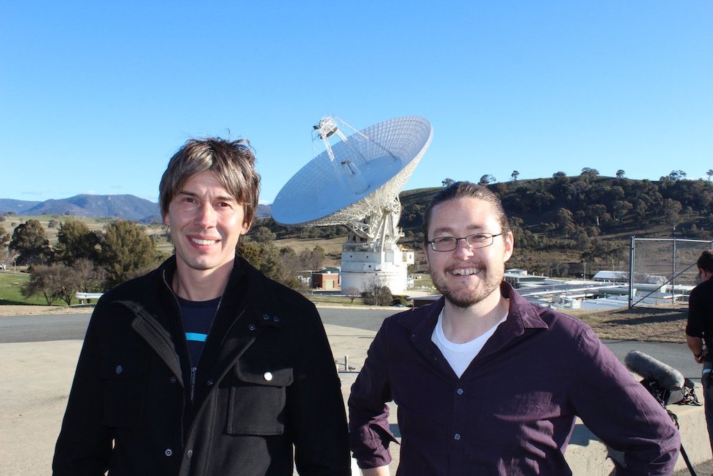 Professor Brian Cox and ANU astrophysicist Dr Brad Tucker. Image: ANU.