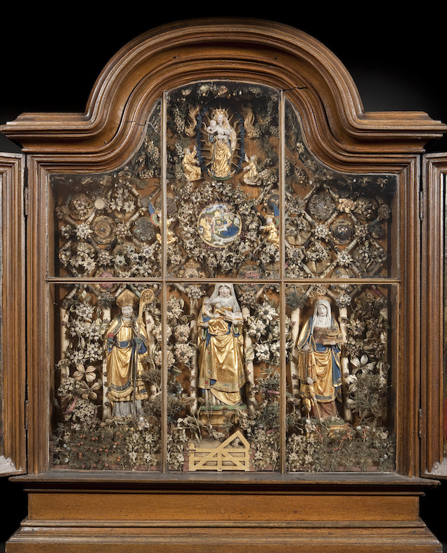 In Search of Utopia © Enclosed Garden with St Anne, the Virgin and Child, St Augustine and St Elizabeth, Mechelen, c. 1520 – 1550. Mechelen, Musea en Erfgoed Mechelen – Collection Gasthuiszusters.
