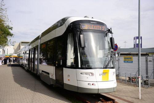 Buitenkant van de nieuwe Flexity 2-tram<br/>Credit: Bombardier