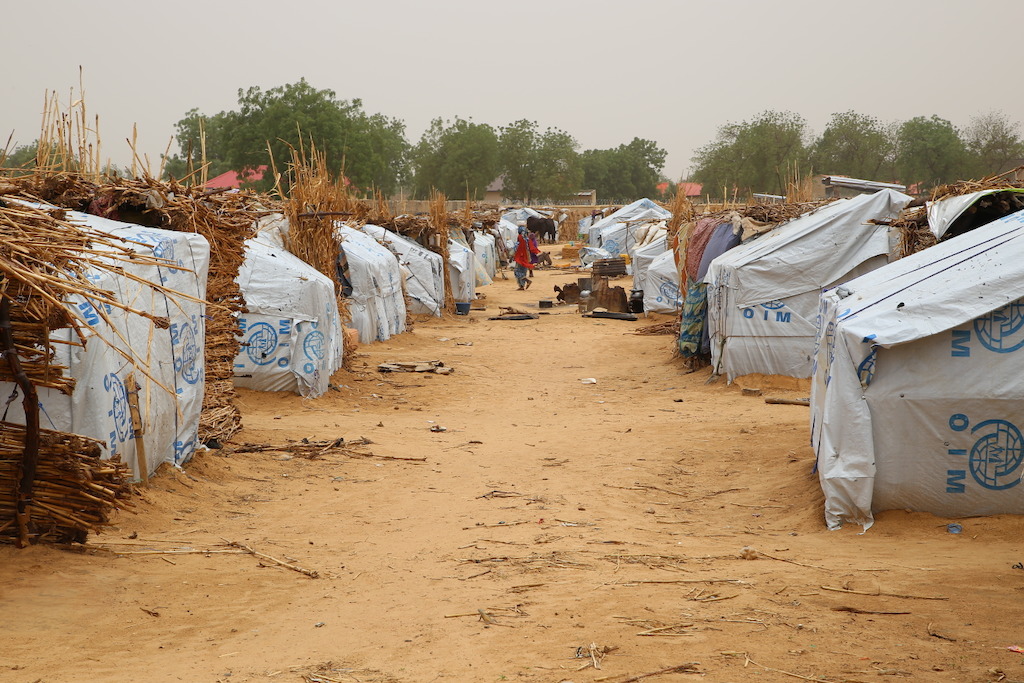 Camp for internally displaced people in the town of Banisheikh, in the northeastern Nigerian state of Borno. Photographer: Igor Barbero