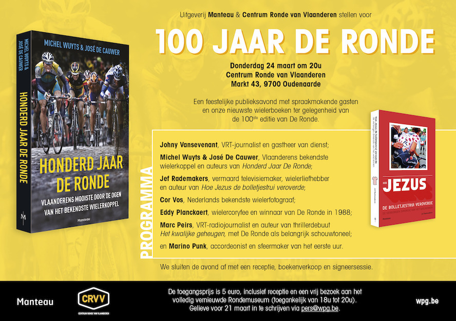 100 JAAR DE RONDE: een feestelijke publieksavond door Manteau & Centrum Ronde van Vlaanderen