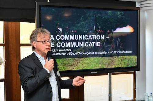 Waterloo 2015 - Patrick Parmentier, gedelegeerd bestuurder van Voice en VO Communication presenteert communicatiestrategie aan de pers