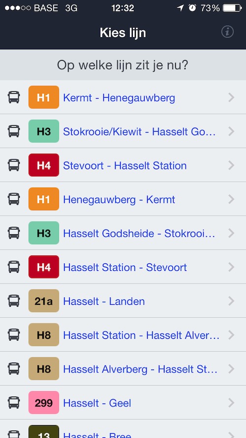 App halteaankondiging - screenshot 1
