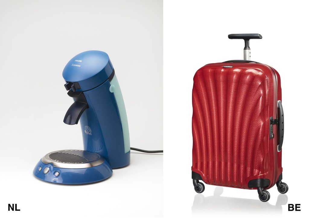 Links: Waac’s Design & Consultancy, Senseo, 2003, uitvoering Philips / Douwe Egberts. Rechts: Erik Sijmons, Samsonite Cosmolite, 2009.