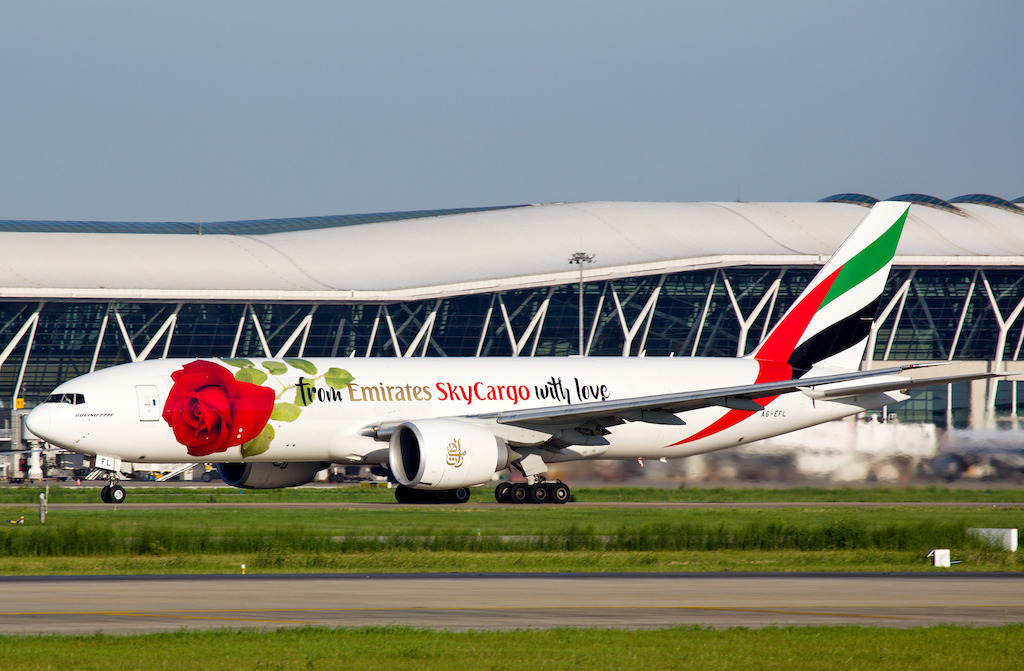 Emirates SkyCargo's Rosie arrived at Shanghai for Qixi festival also known as Chinese Valentine's Day