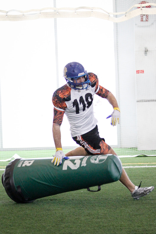 Boyd Richardson running through drill at the Edmonton Regional Combine. CFL/Anthony Houle
