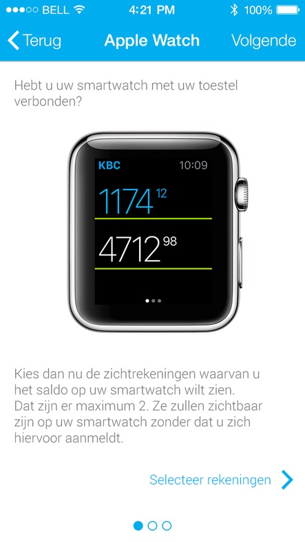 KBC Smart Watch Instellen