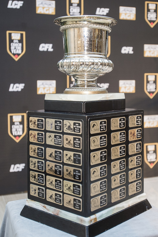 Annis Stukus Trophy awarded to the AGF CFL Coach of the Year. CFL/Adam Gagnon