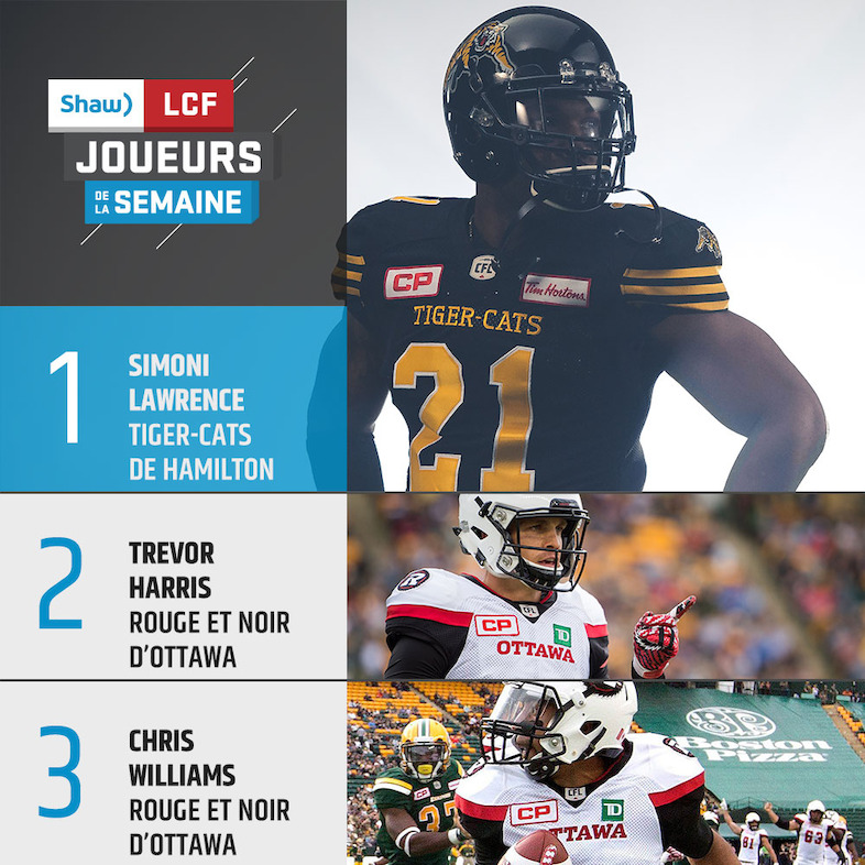 Joueurs de la semaine, présentés par Shaw - Semaine 1