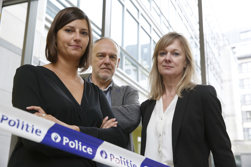 Dirk Leestmans en Caroline Van den Berghe met Justine Katz (RTBF)