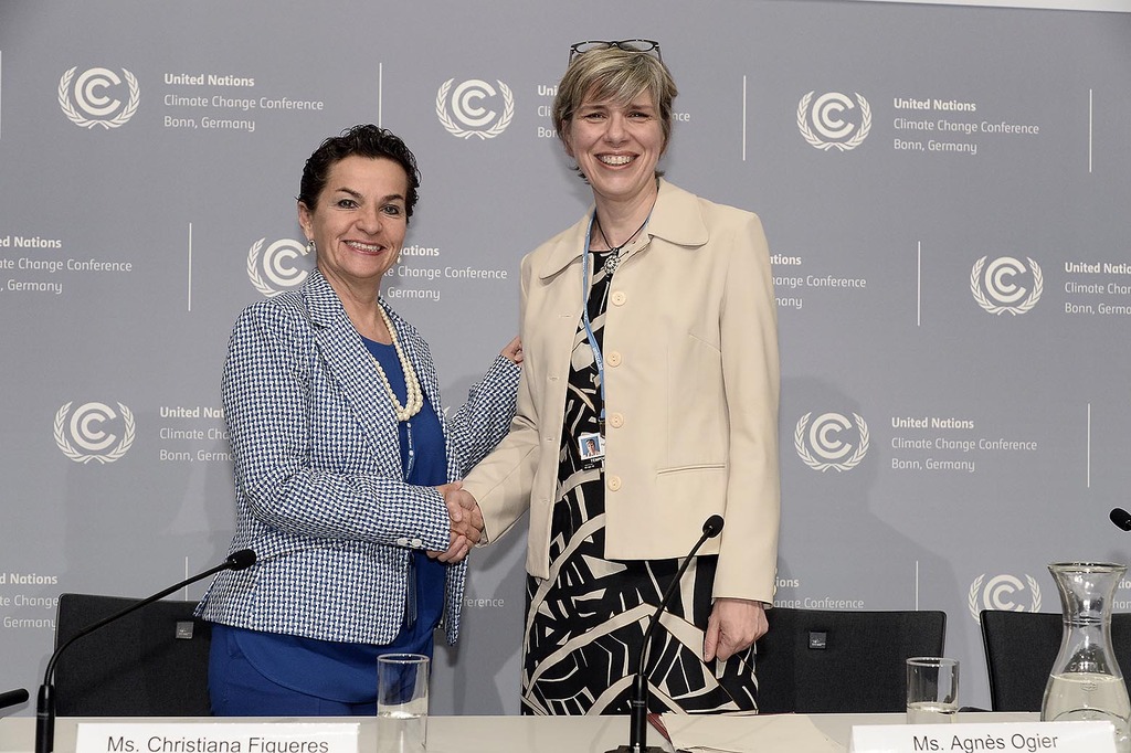 Agnès Ogier, CEO de Thalys et Christiana Figueres, secrétaire générale de la CCNUCC