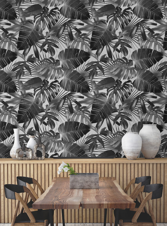 Pencil Drawn Leaves Wallpaper Mural